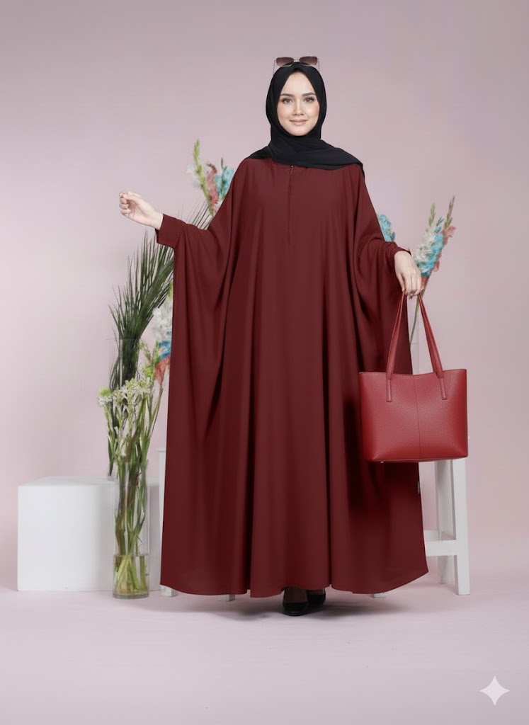 luxury maroon women abaya with matching handbag – elegant modest wear combo luxury maroon women abaya with matching handbag – elegant modest wear combo